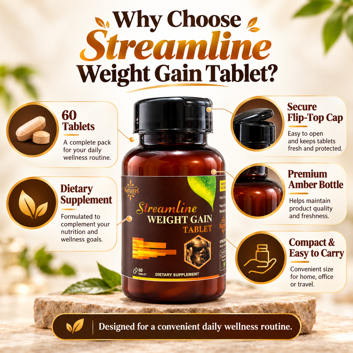 Streamline Weight Gain Tablets – Support Your Healthy Weight Gain Journey Naturally