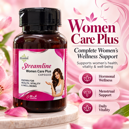 Streamline Women Care Plus Capsules – Women’s Hormonal Balance, PCOD/PCOS & Irregular Period Support | Menstrual Wellness, White Discharge/Leucorrhea & Reproductive Health | 30 Veg Capsules