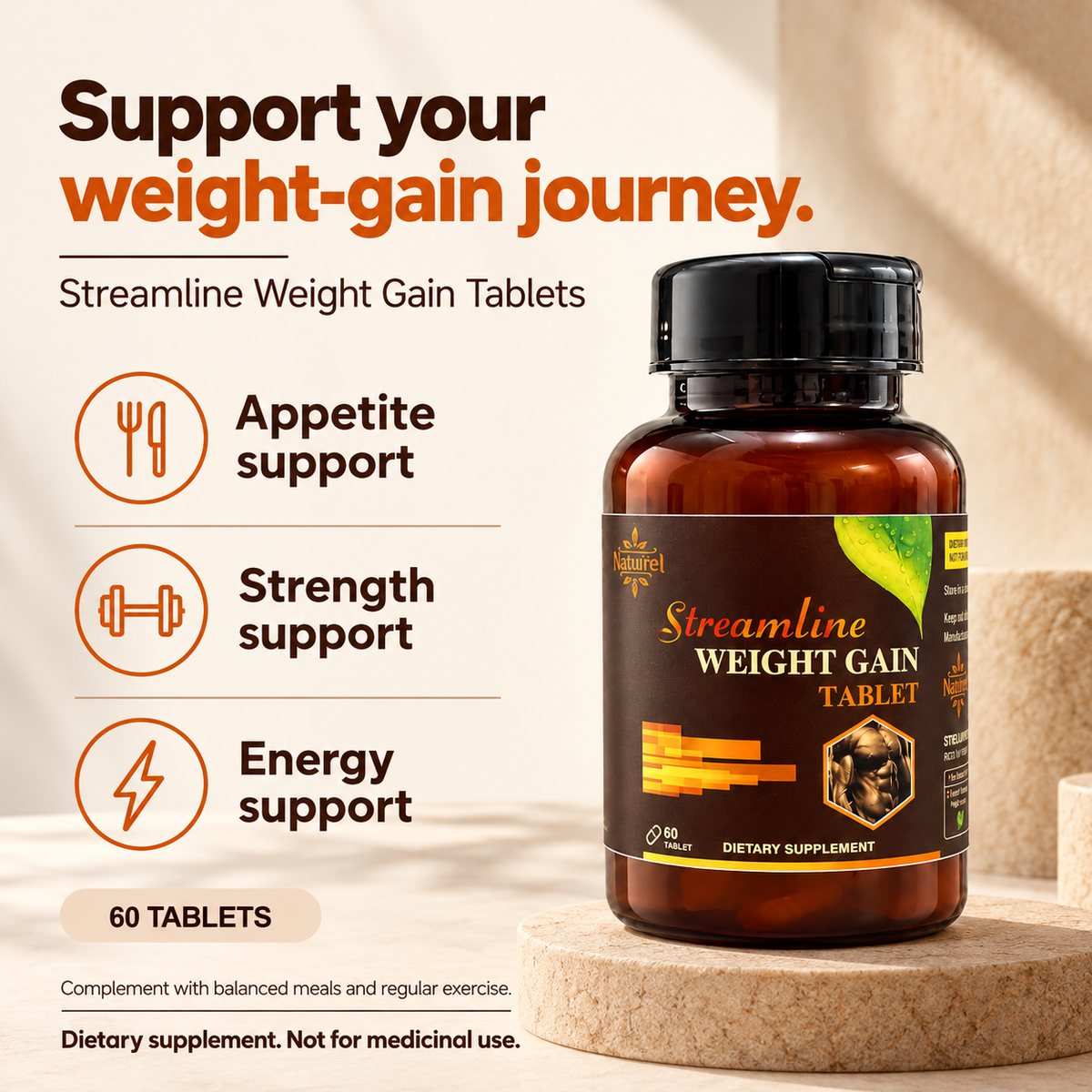 Streamline Weight Gain Tablets – Support Your Healthy Weight Gain Journey Naturally
